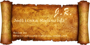 Jedlicska Radiszló névjegykártya